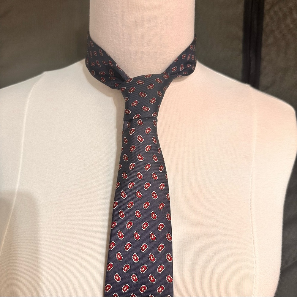 Bert Pulitzer Silk Men's Tie Blue Multicolor Geometric Vintage Classic Office